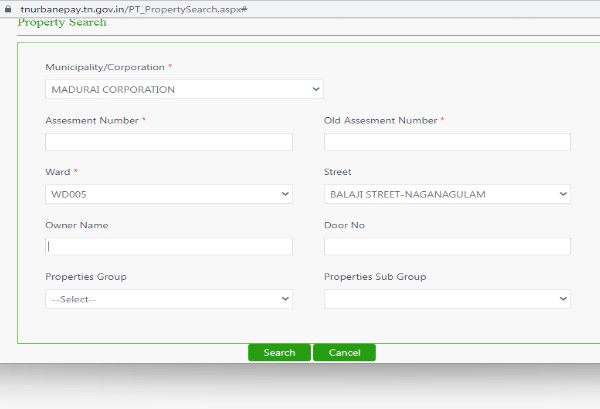 Pay Madurai Property Tax Online
